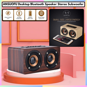 FAST DELIVERY ANSUOFU Bluetooth Speaker Aktif Mini Full Bass Stereo Subwoofer Desktop Outdoor Indoor