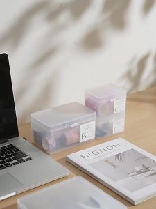 WH Multi-purpose Collection Coins Photocard Storage Box/ Flip Lid Transparent Plastic Stationery Small Items Sorting Container