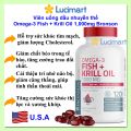 Viên uống dầu nhuyễn thể Omega-3 Fish + Krill Oil 1000mg Bronson [Hàng Mỹ]. 