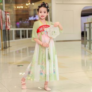 DNT สาว Hanfu ชุด 2024 ฤดูร้อนใหม่บางเสื้อผ้าโบราณเด็ก 1 มิถุนายนเสื้อผ้าการแสดงกระโปรงเจ้าหญิงซุปเปอร์แฟรี่