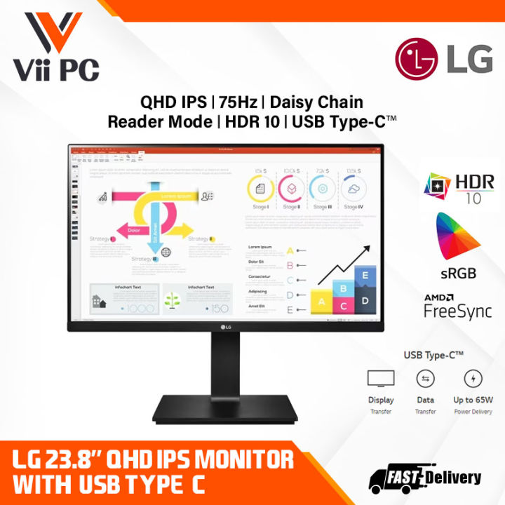 LG 24QP750 / 24QP750-B / 23.8'' QHD IPS Monitor with USB