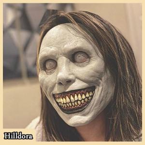 [Hilldora] Horror The Exorcist Smiling Face Demon Mask Cosplay Creepy Ghost Skull Plastic Masks Halloween Carnival Party Costume Prop