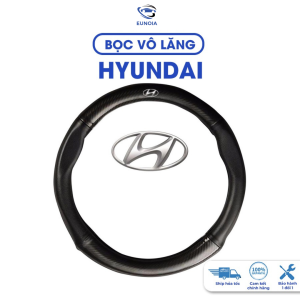 Bọc vô lăng Hyundai I10 I20 I30 Accent Santafe Tucson Kona Getz Avante Elantra Trùm vô lăng cacbon - Phụ Kiện Đồ Chơi Ô Tô Xe Hơi EUNOIA