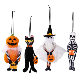 Horror Themed Skeleton Hanging Prop Halloween Yard Party Decors Shatterproof Pendant Easy Installation Indoors Outdoors