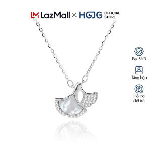 Dây Chuyền Nữ Bạc 925 HGJG Mặt Lá Rẻ Quạt May Mắn Đá Xà Cừ Tỉ Mỉ Lấp Lánh Bắt Sáng Đeo Hằng Ngày
