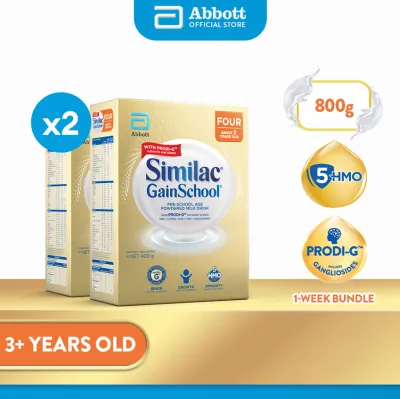 Similac GainSchool 400g Bundle of 2 for Kids Above 3 Years Old Powdered Milk Drink (800g)