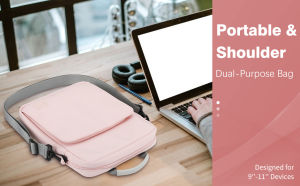 MOKO 9-11 Inch Tablet Sleeve Shoulder Bag for IPad 10.2 2021-2019 IPad Pro 11 2021-2018 IPad Air 4 10.9 2020 Galaxy Tab A8 10.5 Tab A7/S6 Lite 10.4 Tablet Protective Pouch Handbag