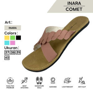 INARA Comet Flat Sandal Wanita Motif Kepang Elegan Non Slip - Ukuran 37/38/39/40