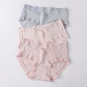 ((Four-Piece Set) Low-Waist Lift Belly Maternity Panties Pure Cotton Breathable Comfortable Stretch