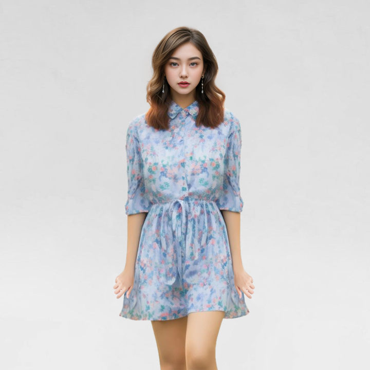 Lemon Zest Lexya Collared Shift Mini Dress main image 1