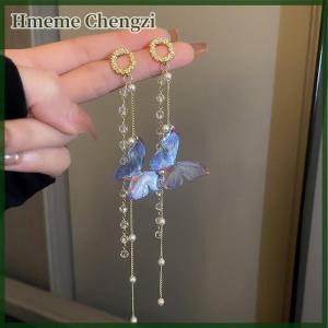 Hmeme 1Pair Korean Style Long Imitation Tassel Dangle Earrings For Women Trendy Full Fringe Drop Earring Vintage Jewelry