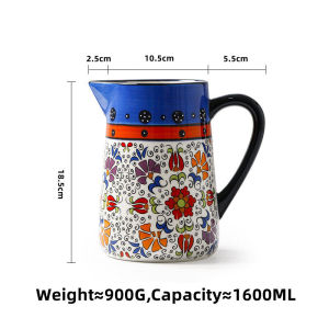 OMK Blue Turkey series Ceramic 1600ML cool water kettle with lid Jugs & Pitchers