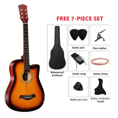 PLAYOU Guitar for Beginners 38 inch With Bag Acoustic Guitar 38 inch Acoustic Guitar Complete Set Acoustic