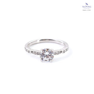 Xuping Cincin Fashion Elegant Perak Permata Bulat Wanita 0122200126
