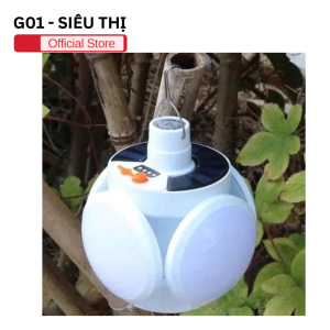 Bóng Đèn Tích Điện G01 E27 4 Cánh 5 Chế Độ Tích Điện Năng Lượng Mặt Trời