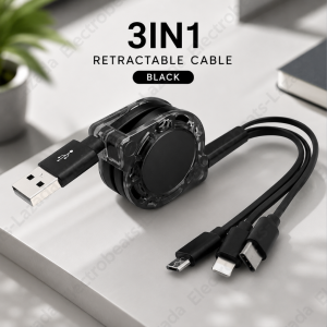 NANATECH C2 4in1 Universal Retractable Car Charger 100W Lightning Type-C Micro USB Fast Charging Tangle-free