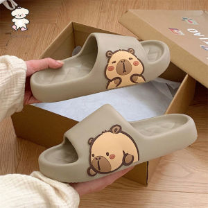 WY-XIXITIAO Non-slip Personality Indoor Slippers ins Slippers for Men and Women eva Bathroom Comfortable Couple Cute Home Capybara Summer Slippers