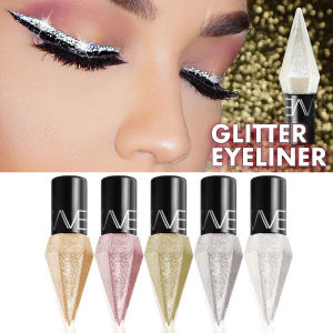 Go Ho Glitter Liquid Eyeliner Colorful Set5 Colors Metallic Shimmer White Silver Gold Diamond Eye LinerGlitter Eyeliner Eyeshadow ShineWaterproof Long Lasting Glow Sparkle Eye Makeup