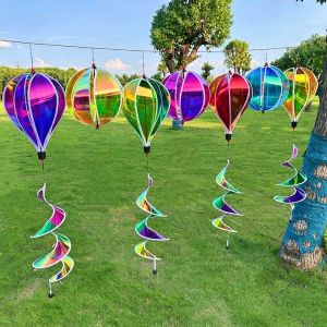 NALANILI Màu sắc ngẫu nhiên của cầu vồng Máy quay hình khinh khí cầu Bong Bóng 40cm Đa phong cách Cối quay sequin xoay Chất lượng cao Nhựa Cánh quạt nhuộm sọc