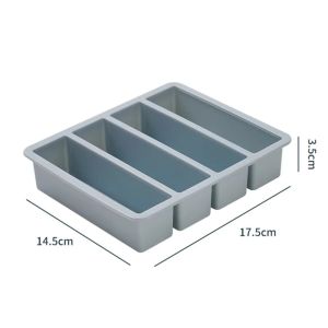 CHUN053634 4 Grids Food Freezing Molds with Lid Silicone Ice Mold Durable Reusable Food Sauce Storage