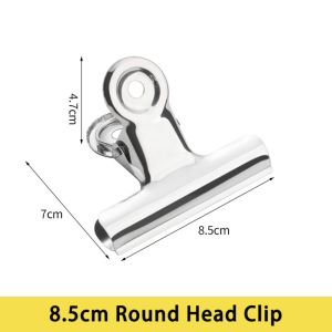 Q-1151 STORE Stainless Steel Metal Binder Clips Round/Flat/Mountain Head Multi-size Seal Clip  Paper Clips Students