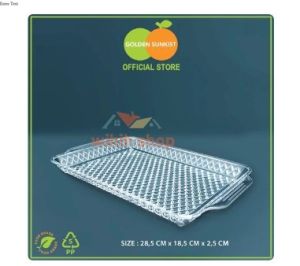 Tray Wadah Plastik Transparan Motif Anggun Baki kristal natural golden sunkist - Katalog Unik