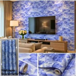 kkl store pcv wall paper 10meters sticker adhesion wallpaper wall sticker Size: 10 Meters x 45 Cm Sold In Roll