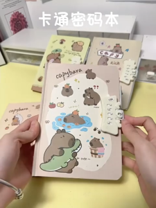 Buku Diari Capybara Kanak Kanak Dengan Kunci Rahsia Hadiah Perempuan Buku Catatan Comel Pelajar Sekolah Capybara Password Stationery Student Gift Girl Notebook Privacy Secret Diary Lock 卡皮巴拉密码本文具学生礼物奖品女儿童笔记本隐私秘密带锁日记本 B380B