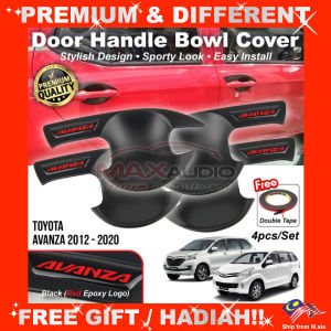 Car Door Handle Protector TOYOTA AVANZA 2012-2020 Matte Black Carbon Red Logo Bowl Cover Trim