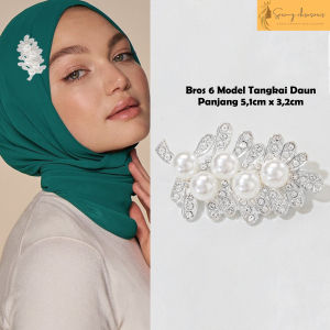 Bros / Hijab / Pashmina / Blazer / Kebaya / Bros Premium Elegan Hiasan / 6 Model Tangkai Daun Mutiara