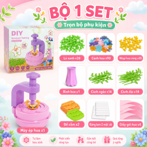 BT Diy Bó Hoa In Ấn Ép Kim Máy Làm Trẻ Em Thủ Công Sản Xuất Mô Phỏng Đóa Hoa Cô Gái Sáng Tạo Trí Tuệ Đồ Chơi