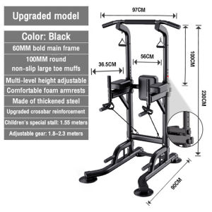 Multi-Function Power TowerAdjustable Height Pull up Station Home Workout Bar Pull up Bar