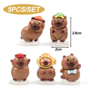 15PCS Cartoon Capybara Car Interior Decoration Ornament Capybara Statue Resin Ornament Car Interior Decoration Shaking Head Car Interior Accessories