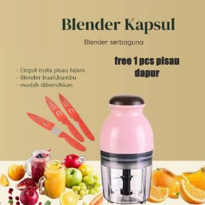 Blender Capsule / Penggiling Daging Sayur Buah-Buahan Meat Mincer Chopper Kapsul Mini 600 ML