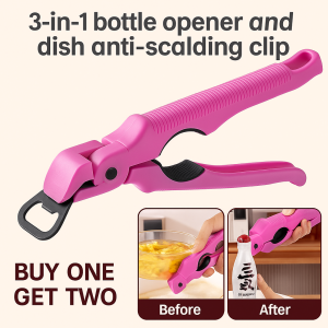 Antiscald clip silicone dish holder & steam egg bottle opener allinone take bowl clip