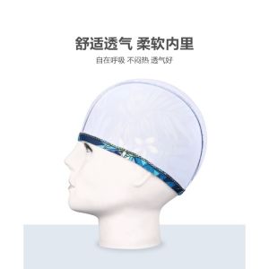 Camouflage Print Quick Dry Swimming Cap for Women Breathable Cloth Beach Pool Accessories Adult Solid Color Swim Cap h260611