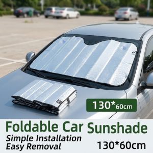 Car Sunshade Windshield Cover Window Shade Foldable Aluminum Foil Anti UV Heat Block Suction Cup Universal Sulit