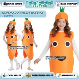Baby Fourths Couture Nutrition Month Carrot Kids Costume Non-woven Fabric Fruit & Vegetables Outfit Party Event Costume for Kids