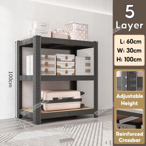 Adjustable Boltless Rack Heavy Duty Rack Shelves Rack Organizer for Store 3/4/5/6Layer Black and White