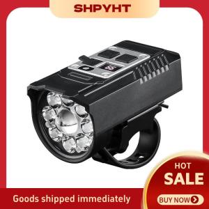 SHPYHT 1 bộ đèn trước xe đạp LED Đèn xe đạp có thể sạc lại Loại C đèn tay lái siêu nhẹ đèn pin xe đạp chống nước đèn pha xe đạp