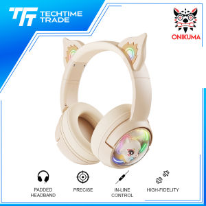 Onikuma B5 Professional Gaming Headset Wireless Bluetooth Noise Cancellation Over The Ear RGB Lighting