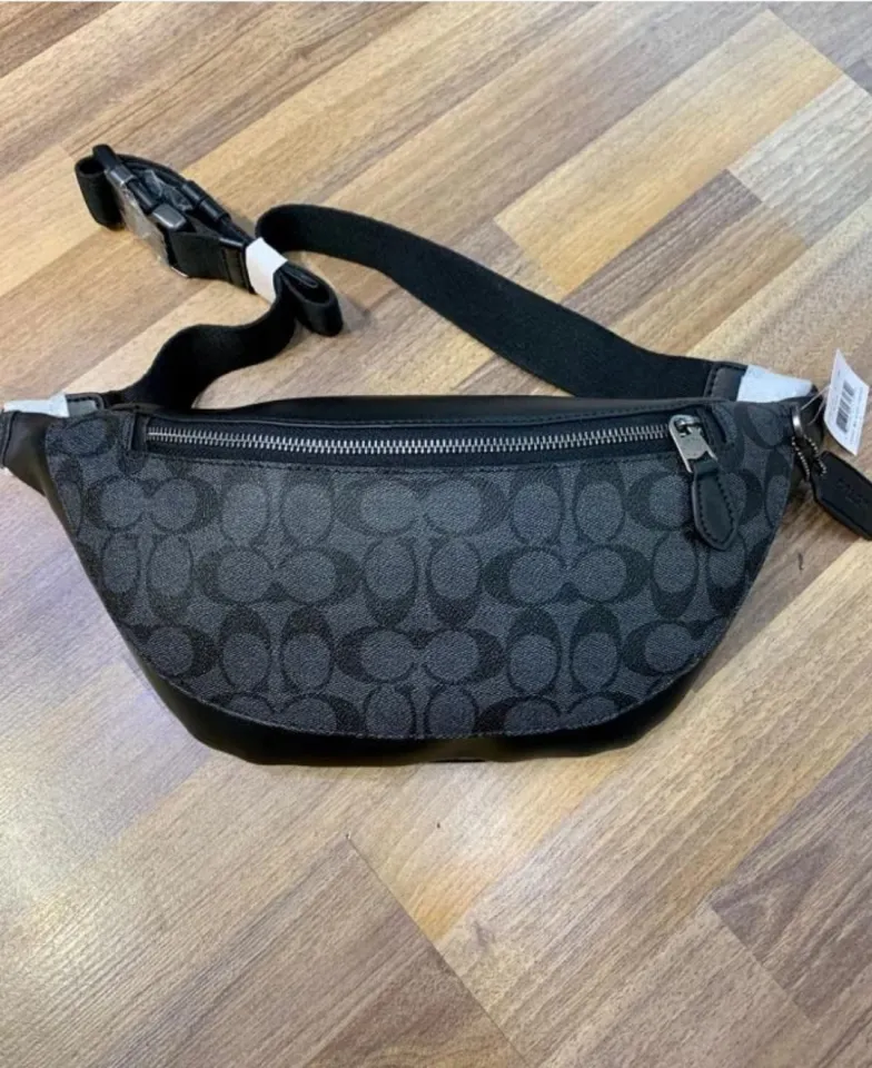 Coach belt bag online black signature