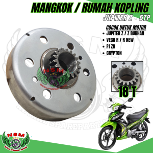 Paket kopling 3 item kampas kopling jupiter z + kampas ganda assy + mangkok 18t jupiter burhan / vega r new / f1 zr / vega r