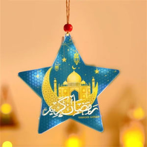 MLADEN Eid Decorative Lights Holiday Stars Moon LED Lights Ornament Eid Decorations Light Hanging Ornament for Living Room