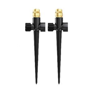 4Pcs Automatic Garden Water Sprinkler Stand Base Adjustable Brass Sprinkler Nozzle 360 Degree Large Area Coverage