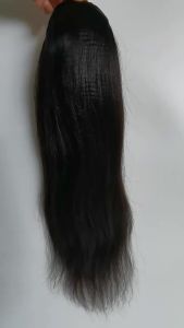 Real hair wig YAKI STRAIGHT Drawstring Ponytail Huamn Hair ponytail
