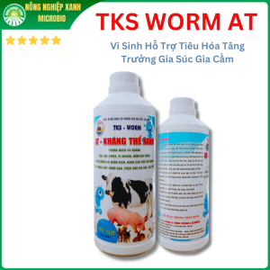 TKS Worm AT - Vi Sinh Hỗ Trợ Tiêu Hóa Tăng Trưởng Gia Súc Gia Cầm 1 Lít