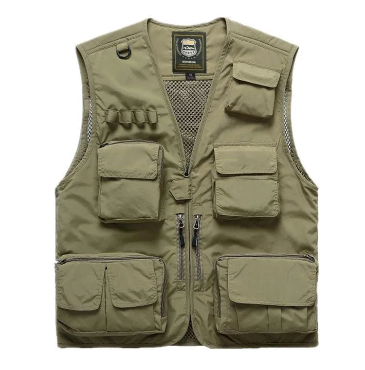 7XL 14 Pockets Summer New Men US Tactical Hiking Fishing Vest Man  Photographer Waistcoat Mesh Cargo Sleeveless Jacket Tool Vest