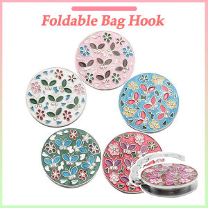 Fashion Durable Round Handbag Hook Women Flowers Portable Purse Holder Pretty Creative Bag Hanger Table