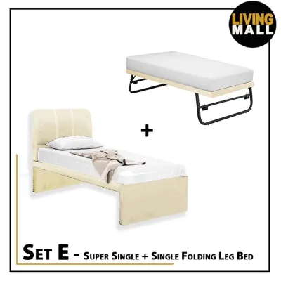 Livingmall Xanti Bed Frame With Pull Out/Folding Leg Bed Option In 2 Colour- Single and Super Single